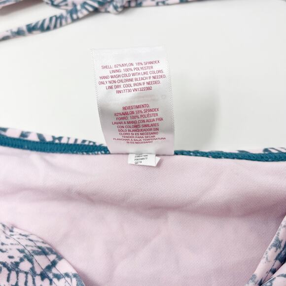 New Xhilaration XSmall Pink Blue Tribal Print Halter Bikini Top S Hipster Bottom - Picture 13 of 13